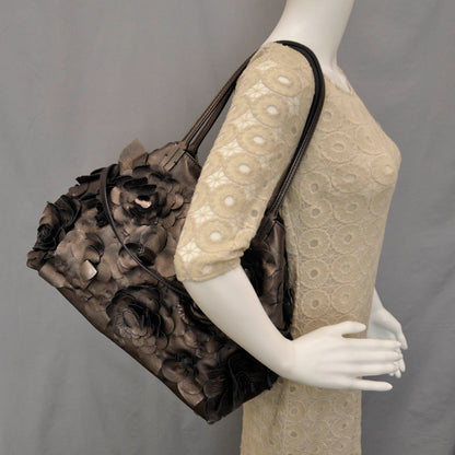 Valentino Garavani Leather Rosette Tote Metallic 2 of 12