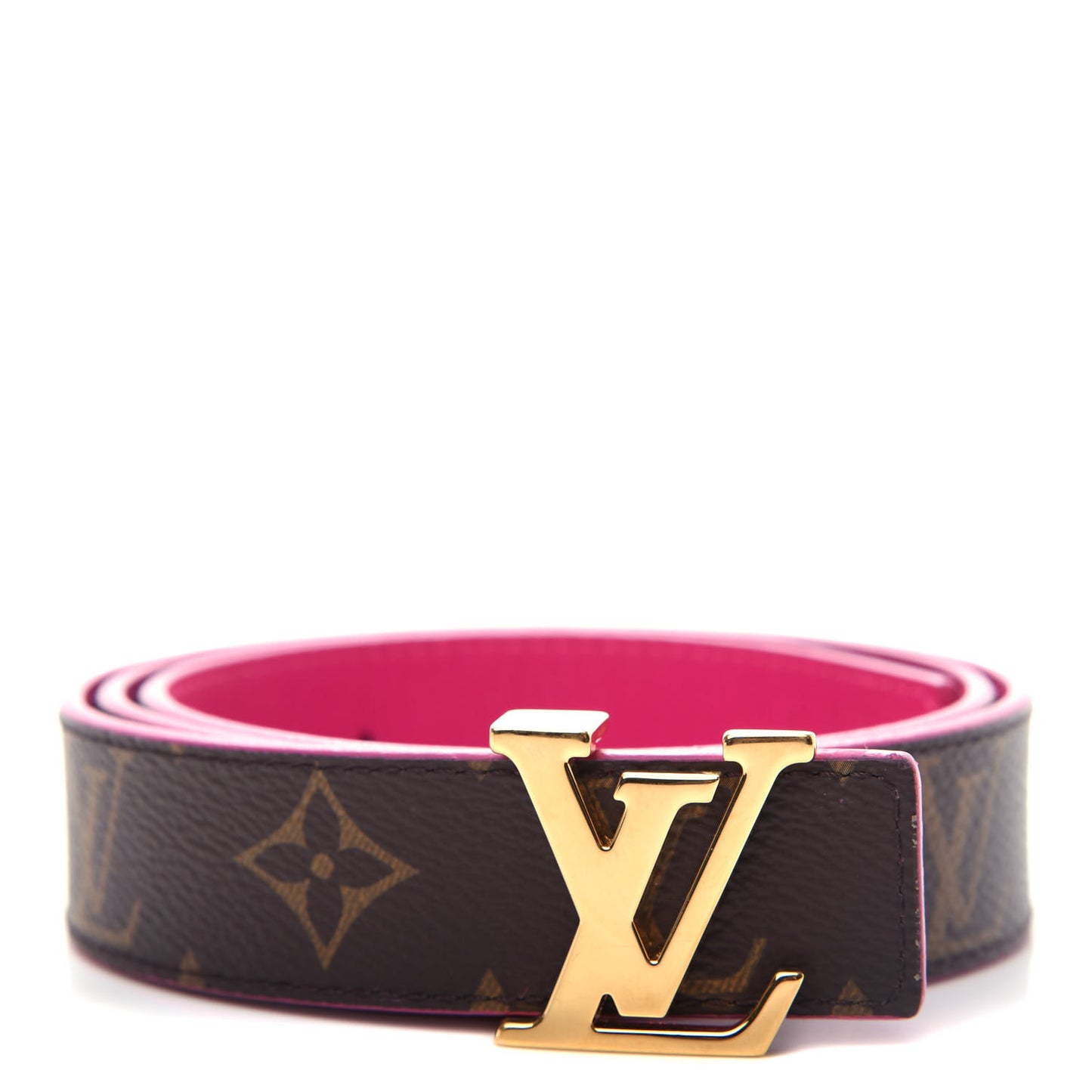Calfskin Monogram 30mm LV Initiales Reversible Belt 80 32 Pink
