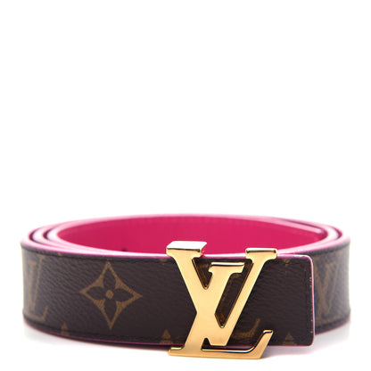 Louis Vuitton Calfskin Monogram 30mm LV Initiales Reversible Belt 80 32 Pink 1 of 5