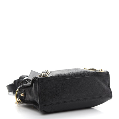 Balenciaga Chevre Gold Metallic Edge Hardware Mini City Black 4 of 11
