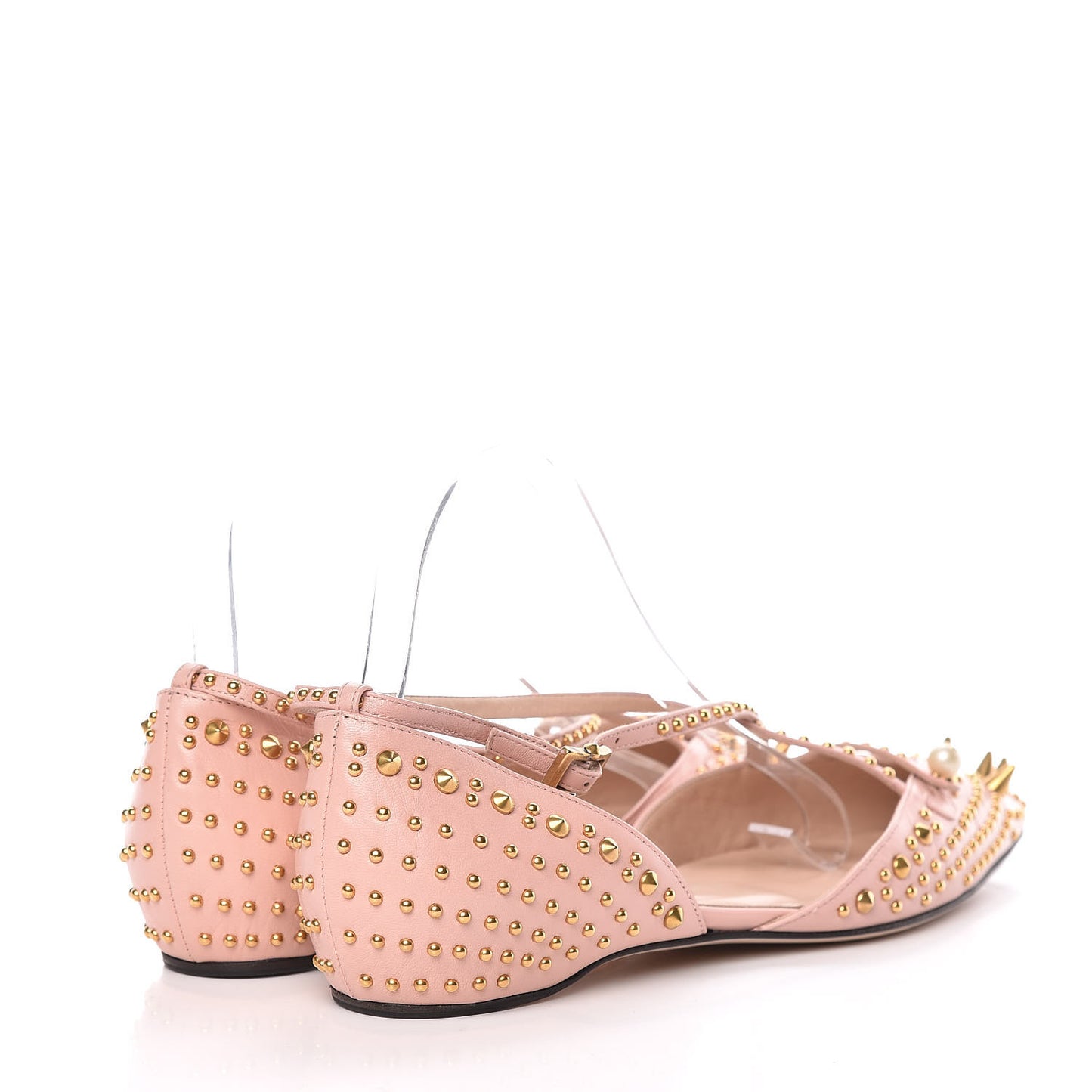 Malaga Kid Studded Pointed Toe Unia Flats 38.5 Perfect Pink