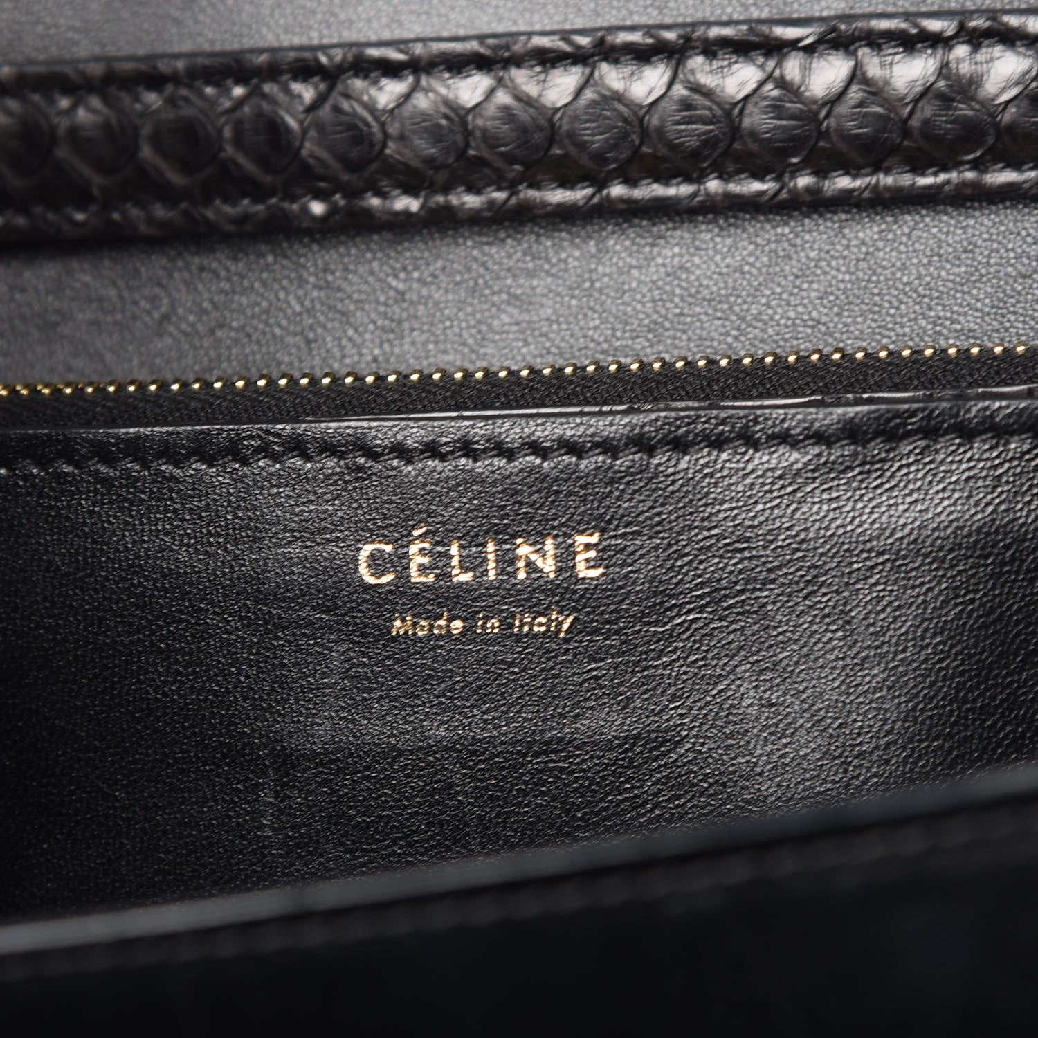 Celine Python Medium Classic Box Flap Bag Black 6 of 6