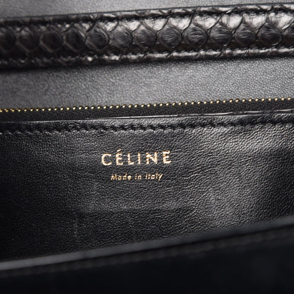 Celine Python Medium Classic Box Flap Bag Black 6 of 6