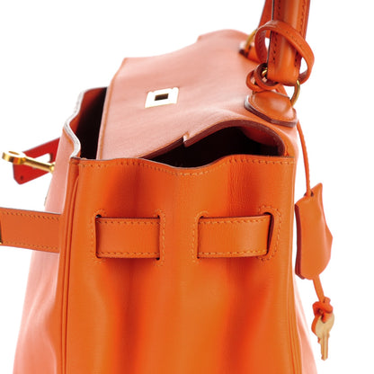 Hermes Veau Gulliver Kelly Retourne 35 Orange 18 of 31