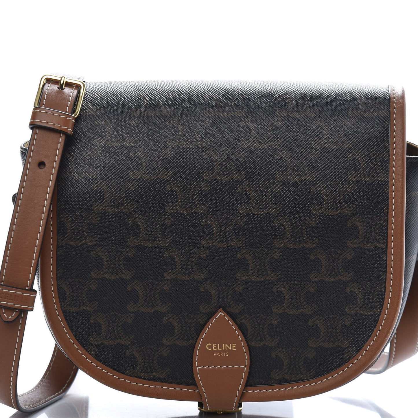 Triomphe Canvas Medium Folco Bag Tan