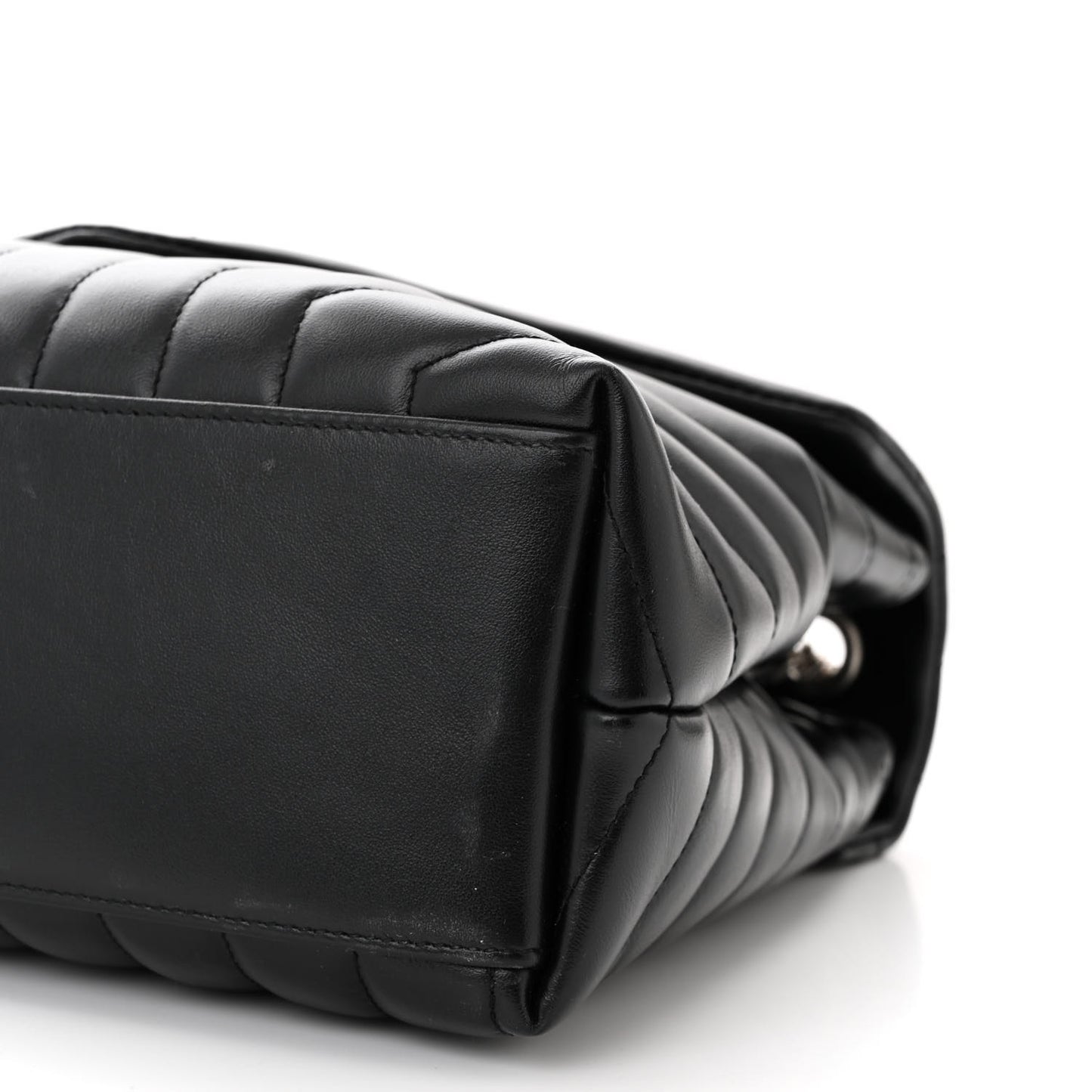 Calfskin Y Quilted Monogram Medium Loulou Chain Satchel Black