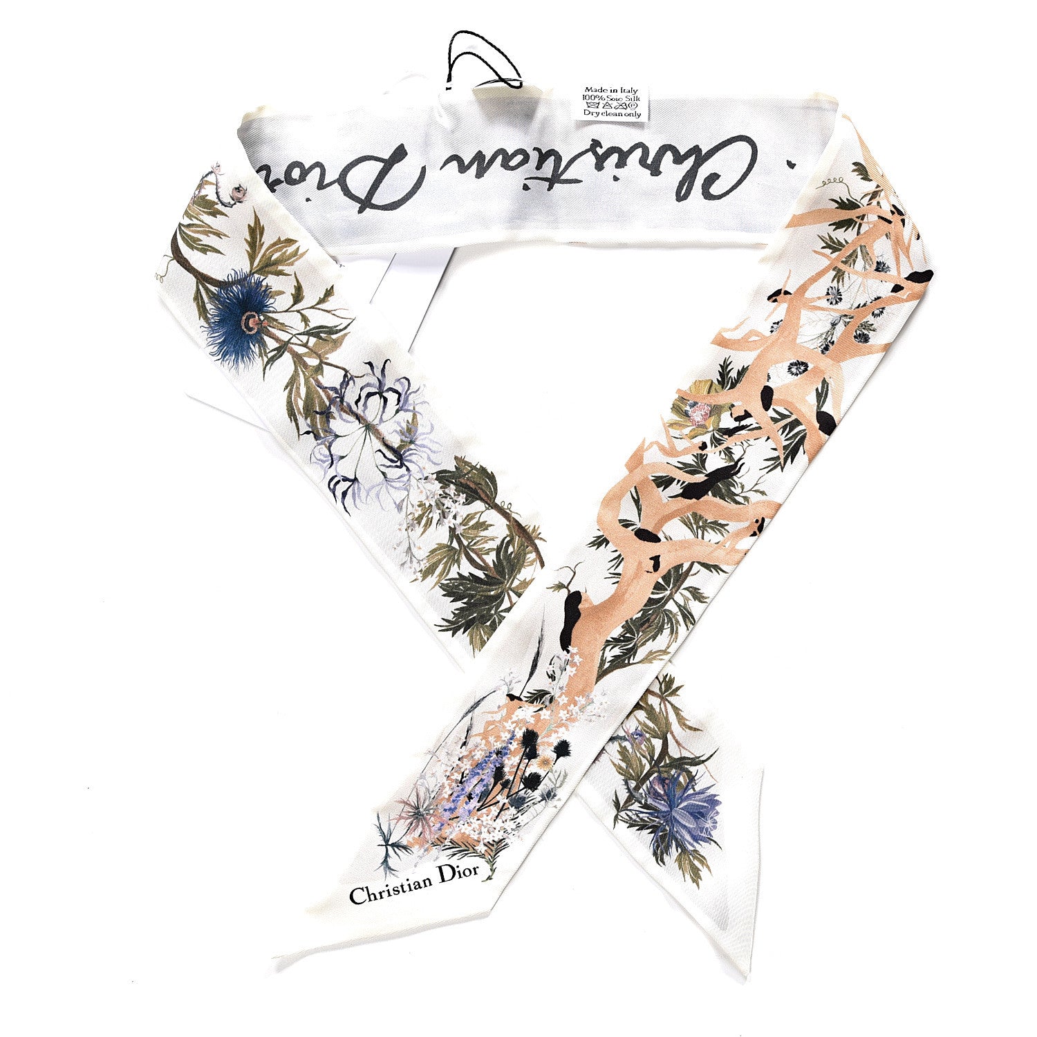 Christian Dior Silk Le Mythe De Daphne Mitzah Scarf Blue 1 of 3