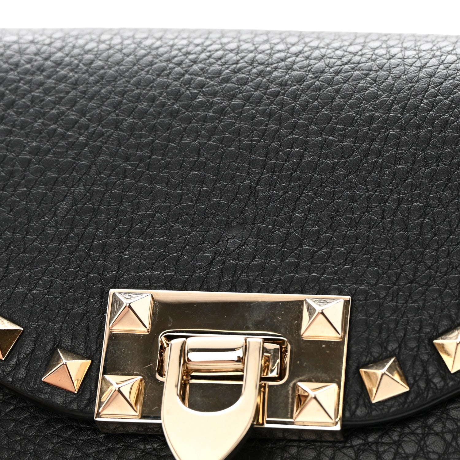 Valentino Garavani Pebbled Calfskin Medium Rockstud Flip Lock Crossbody Bag Black 12 of 13