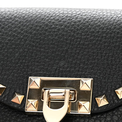 Valentino Garavani Pebbled Calfskin Medium Rockstud Flip Lock Crossbody Bag Black 12 of 13