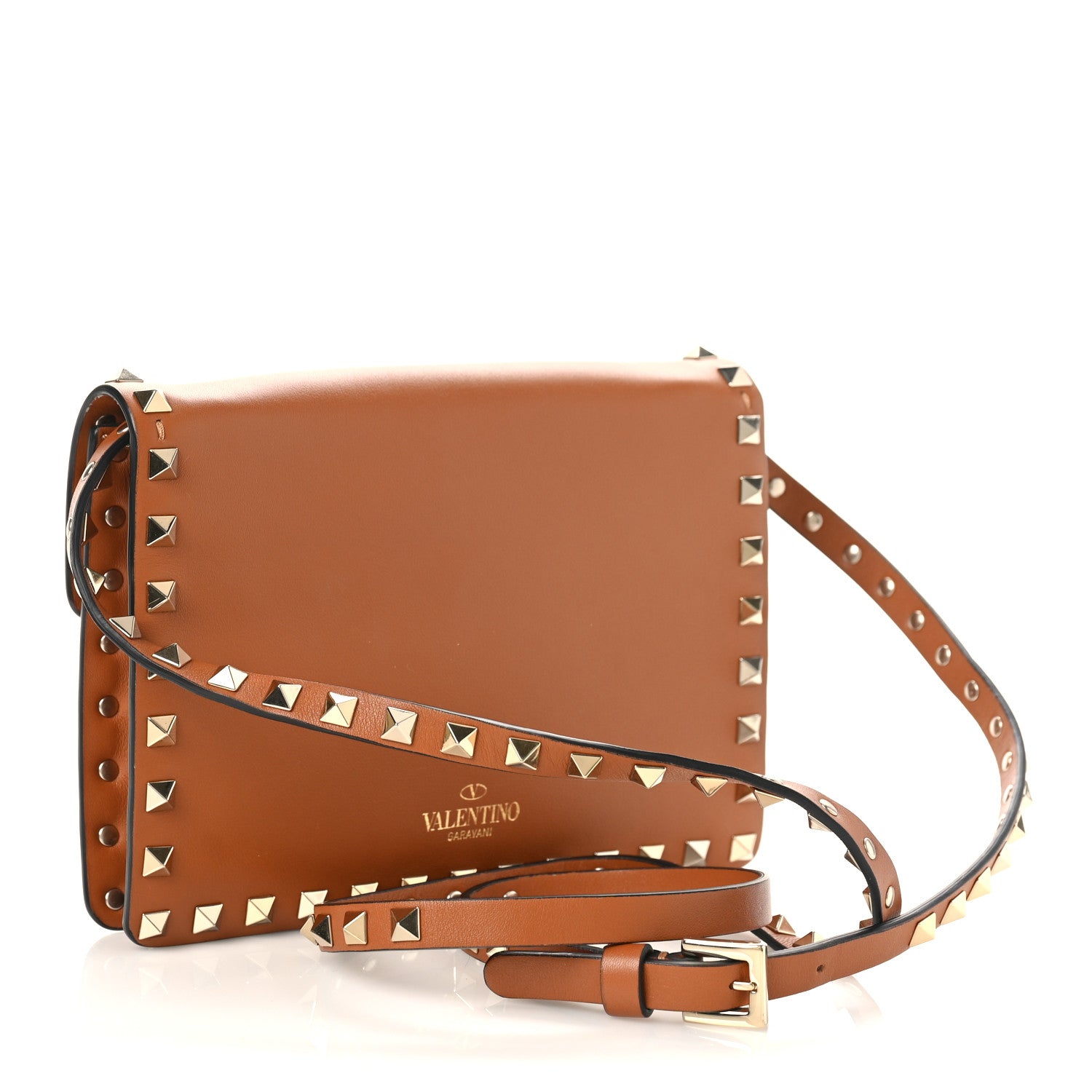 Valentino Garavani Vitello Mini Rockstud Flip Lock Crossbody Bag Light Cuir 3 of 8