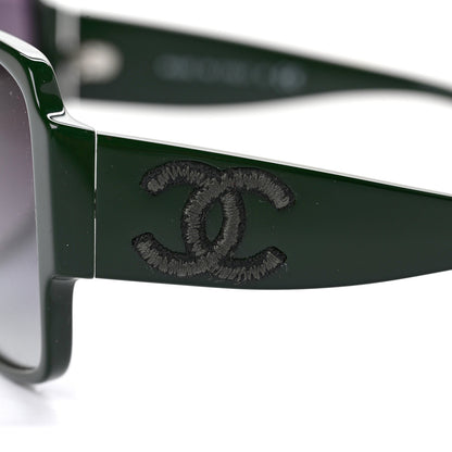 Chanel Acetate Shield Sunglasses 5449 Dark Green 5 of 9