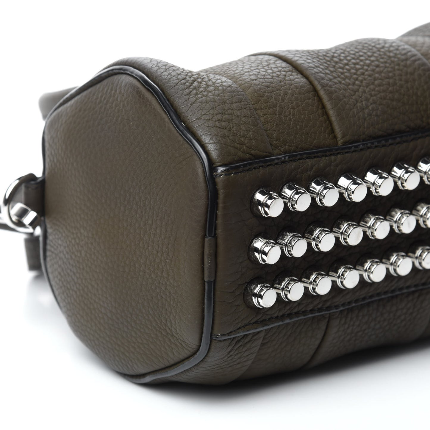 Pebbled Calfskin Mini Rockie Matte Khaki Green Rhodium Hardware