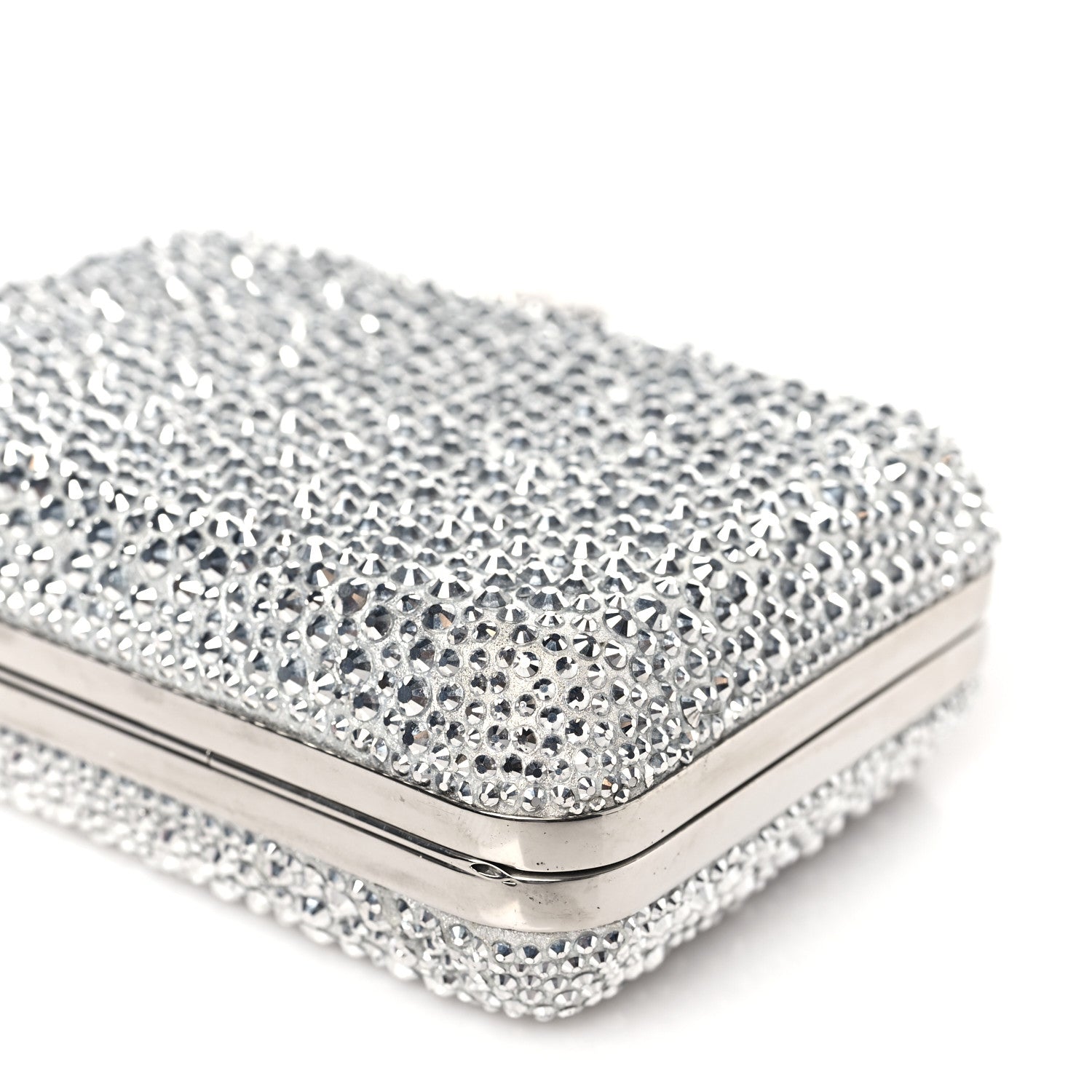 Christian Louboutin Crystal Strass Fiocco Box Clutch Silver 8 of 8