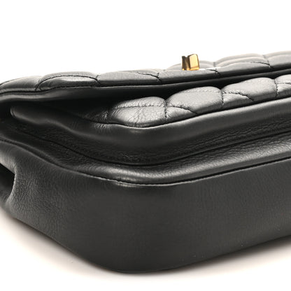 Chanel Calfskin Quilted Top Handle Flap Black 9 of 11