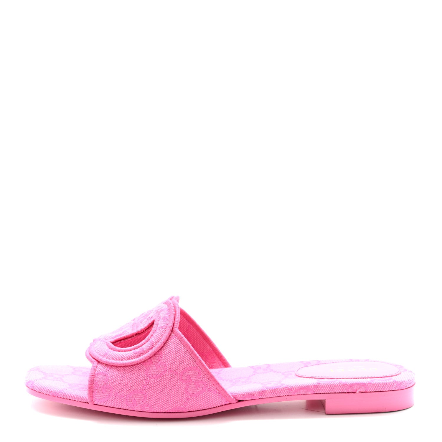 Gucci Canvas Interlocking G Womens Slide Sandals 38 Blossom Rose