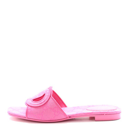 Gucci Canvas Interlocking G Womens Slide Sandals 38 Blossom Rose 1 of 9