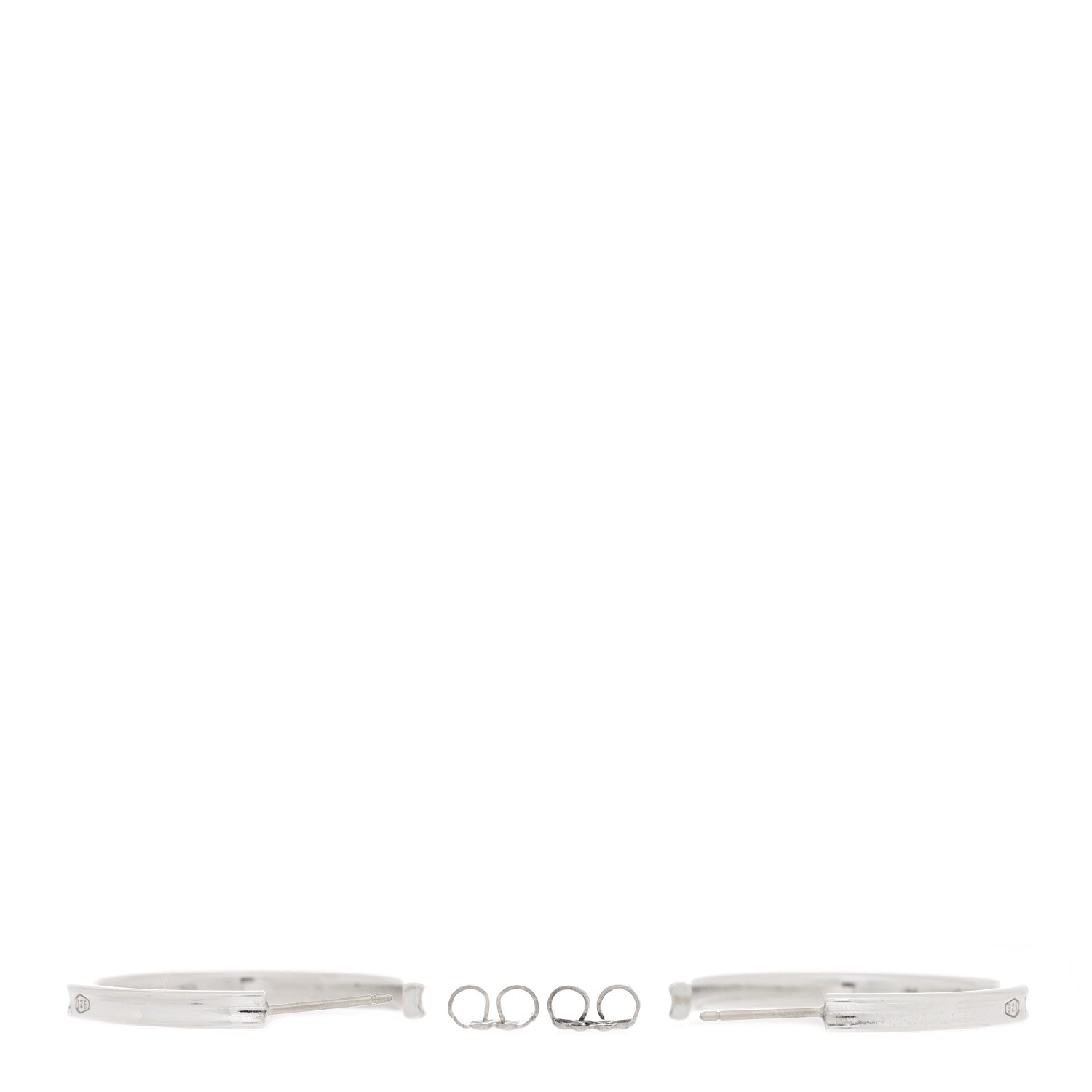 Tiffany Sterling Silver 1837 Medium Narrow Hoop Earrings 3 of 4