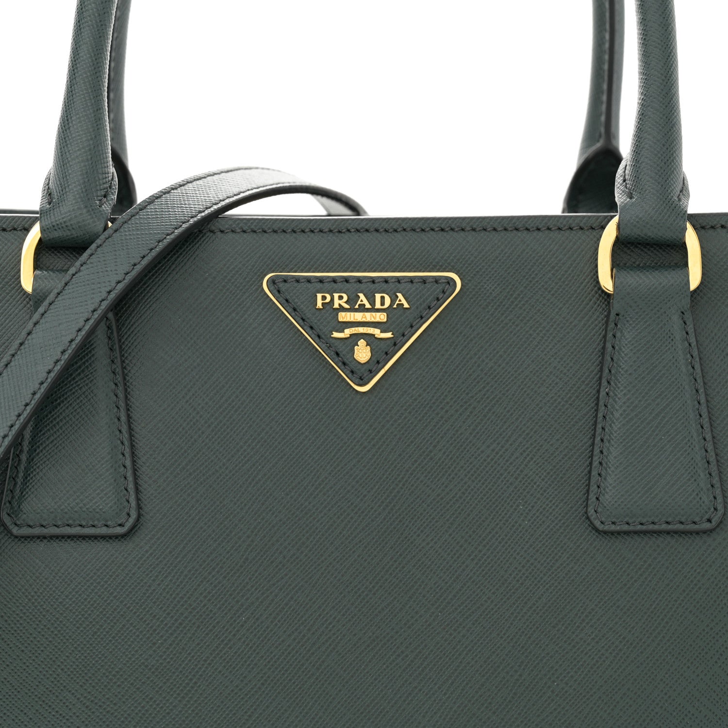 Prada Saffiano Lux Medium Tote Smeraldo 8 of 13