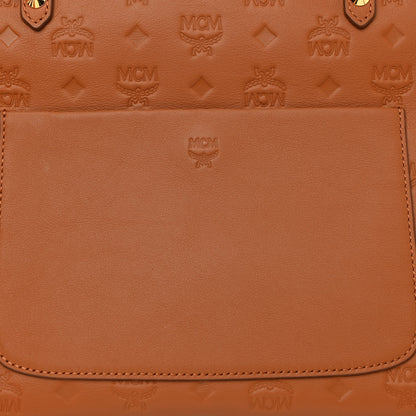 MCM Calfskin Ottomar Monogram Medium Klara Top Zip Tote Cognac 11 of 11