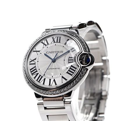 Cartier Stainless Steel Diamond Bezel 36mm Ballon Bleu De Cartier Automatic Watch 7 of 8