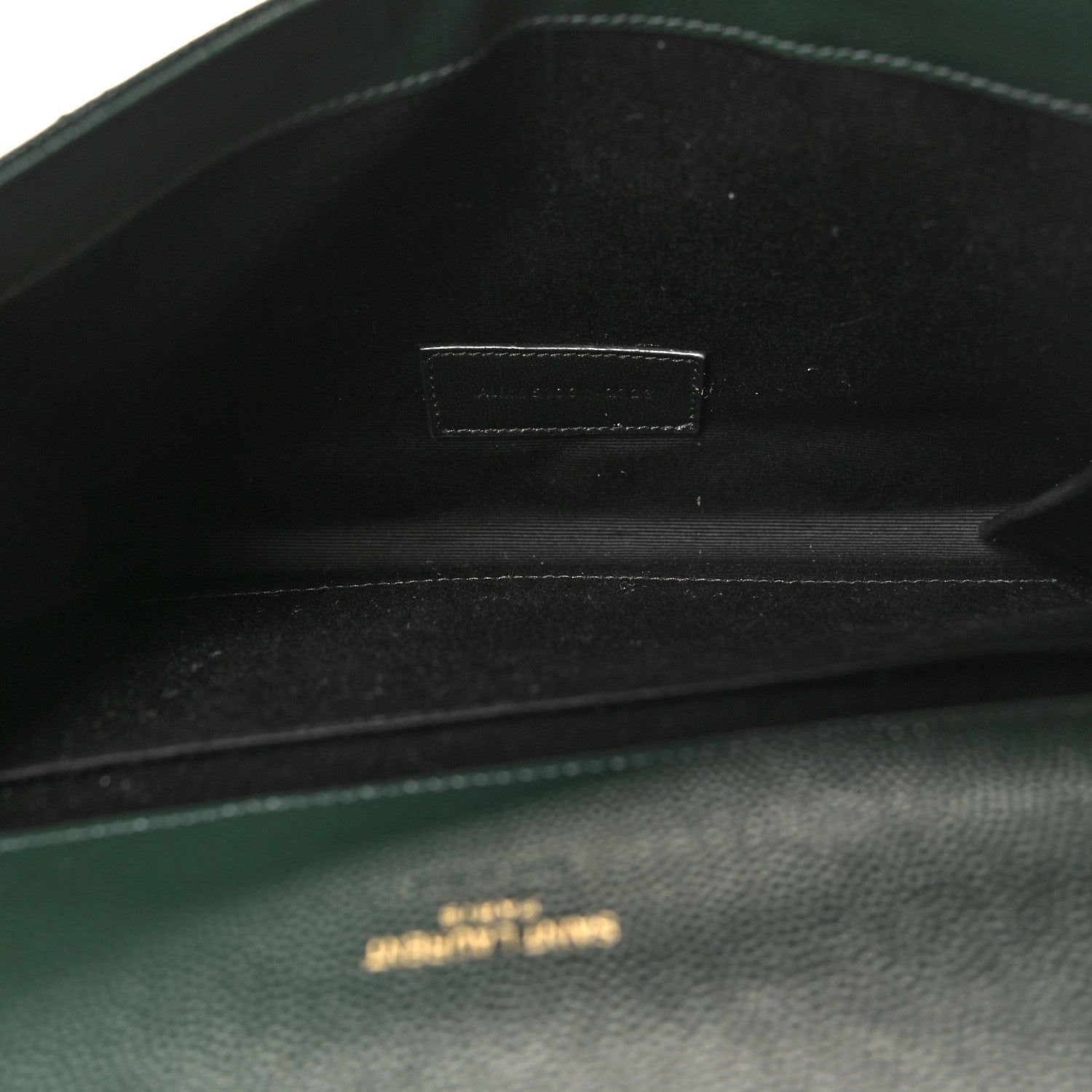 Saint Laurent Grain De Poudre Textured Mixed Matelasse Triquilt Monogram Clutch Vert Fonce 5 of 10