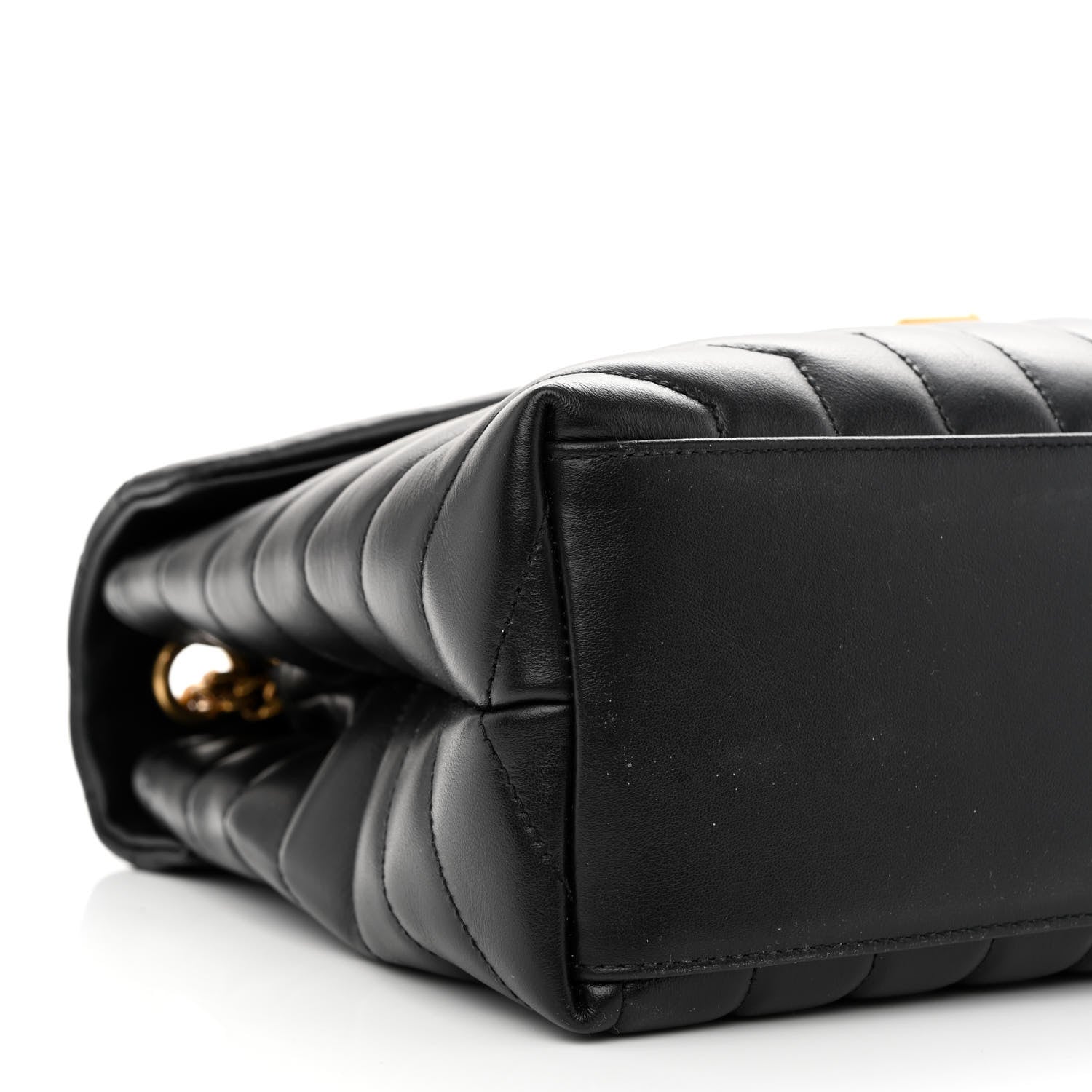 Saint Laurent Calfskin Y Quilted Monogram Medium Loulou Chain Satchel Black 9 of 11