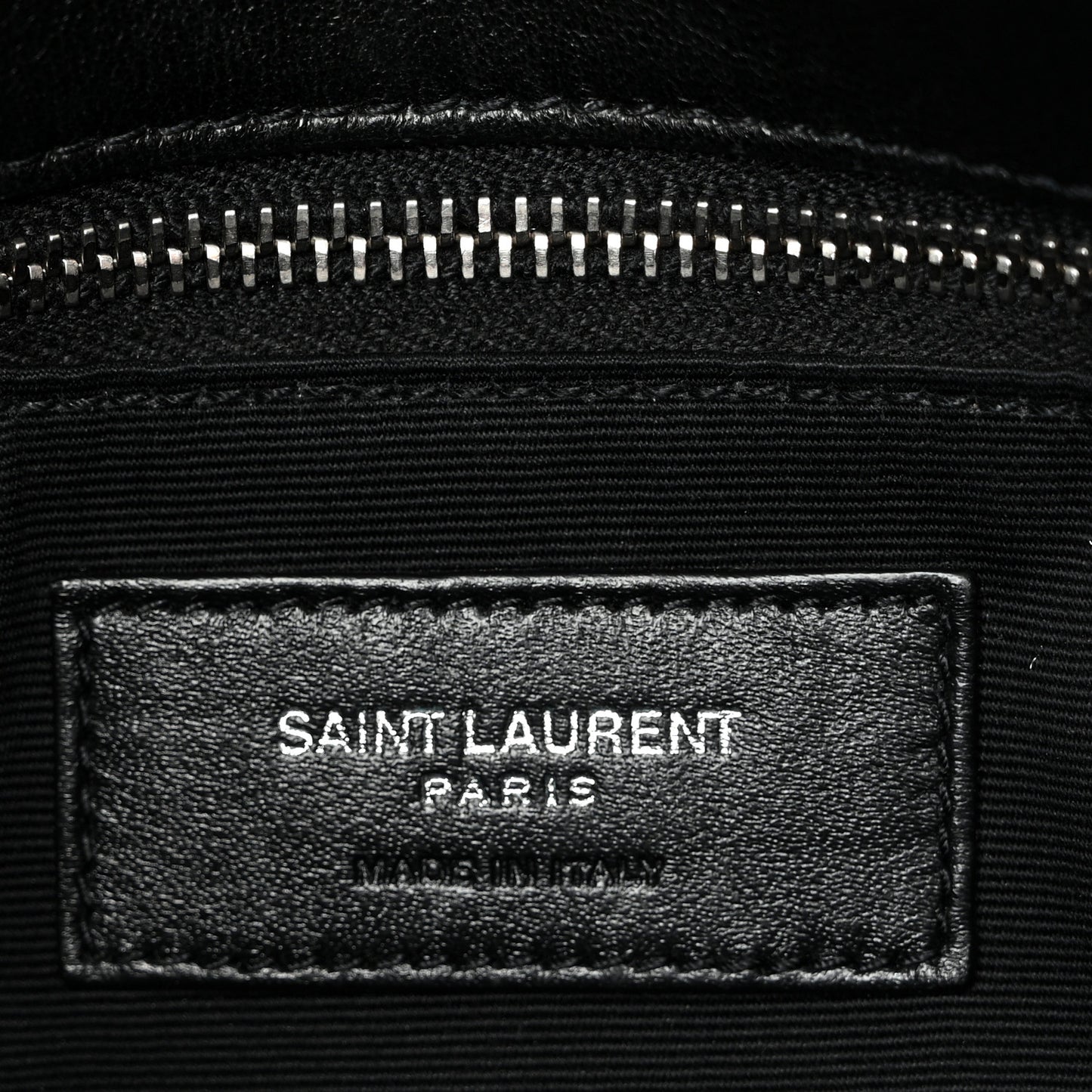 Lambskin Quilted Small Loulou Puffer Monogram Chain Satchel Black