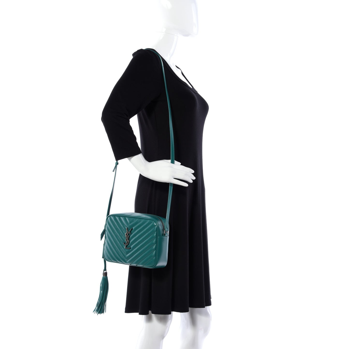 Calfskin Matelasse Monogram Lou Camera Bag Green