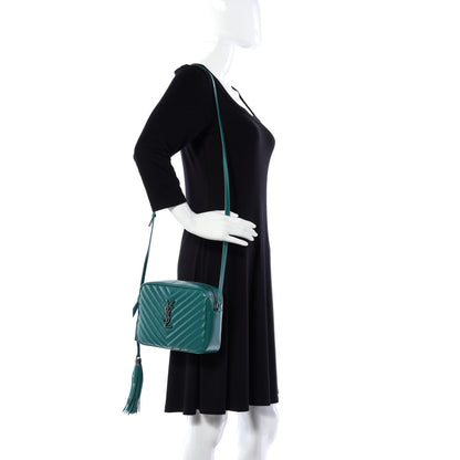 Saint Laurent Calfskin Matelasse Monogram Lou Camera Bag Green 2 of 9