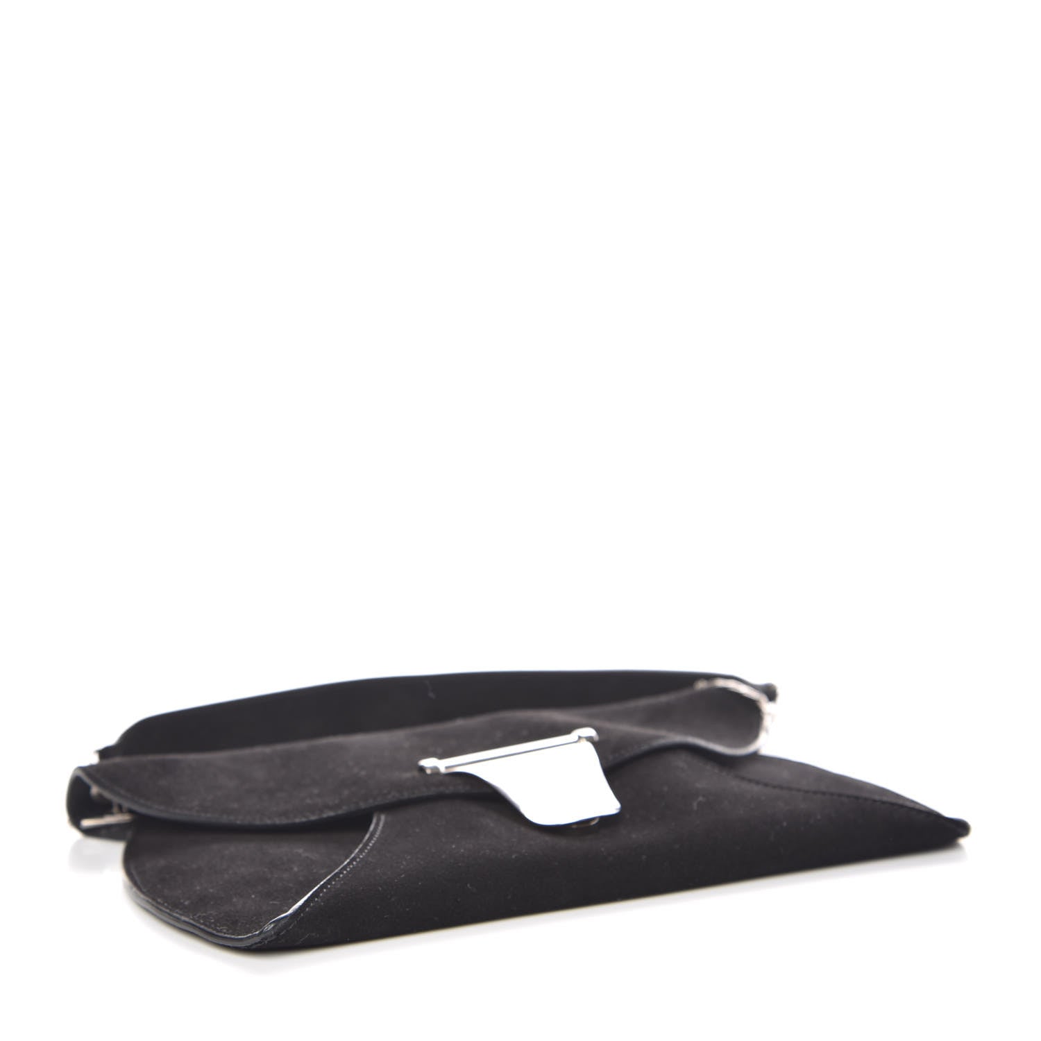 Celine Suede Calfskin Clutch on Chain Black 4 of 11