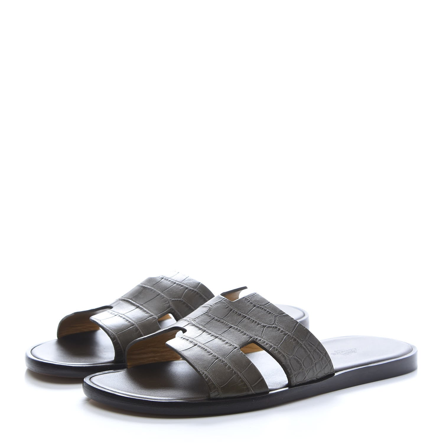Hermes Matte Niloticus Crocodile Mens Izmir Sandals 42 Vert Olive 3 of 9