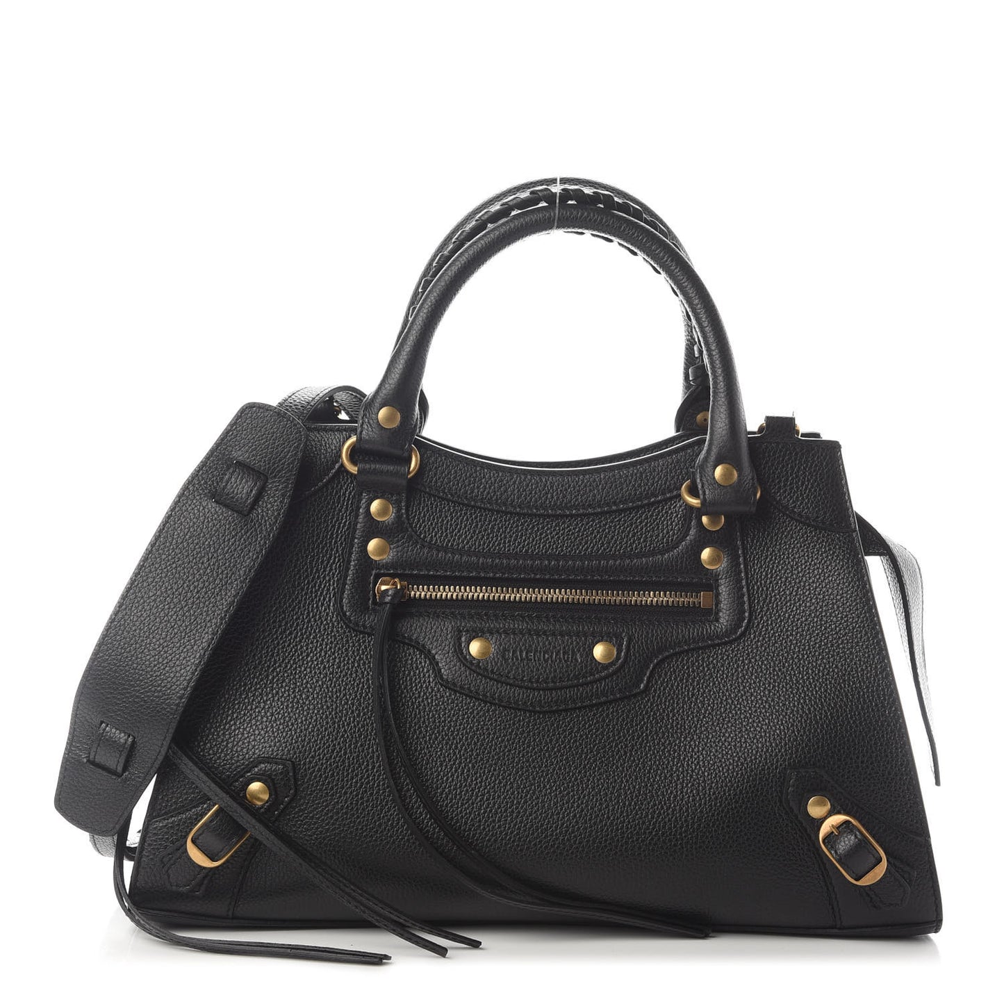 Grained Calfskin Neo Classic Gold Hardware S City Black