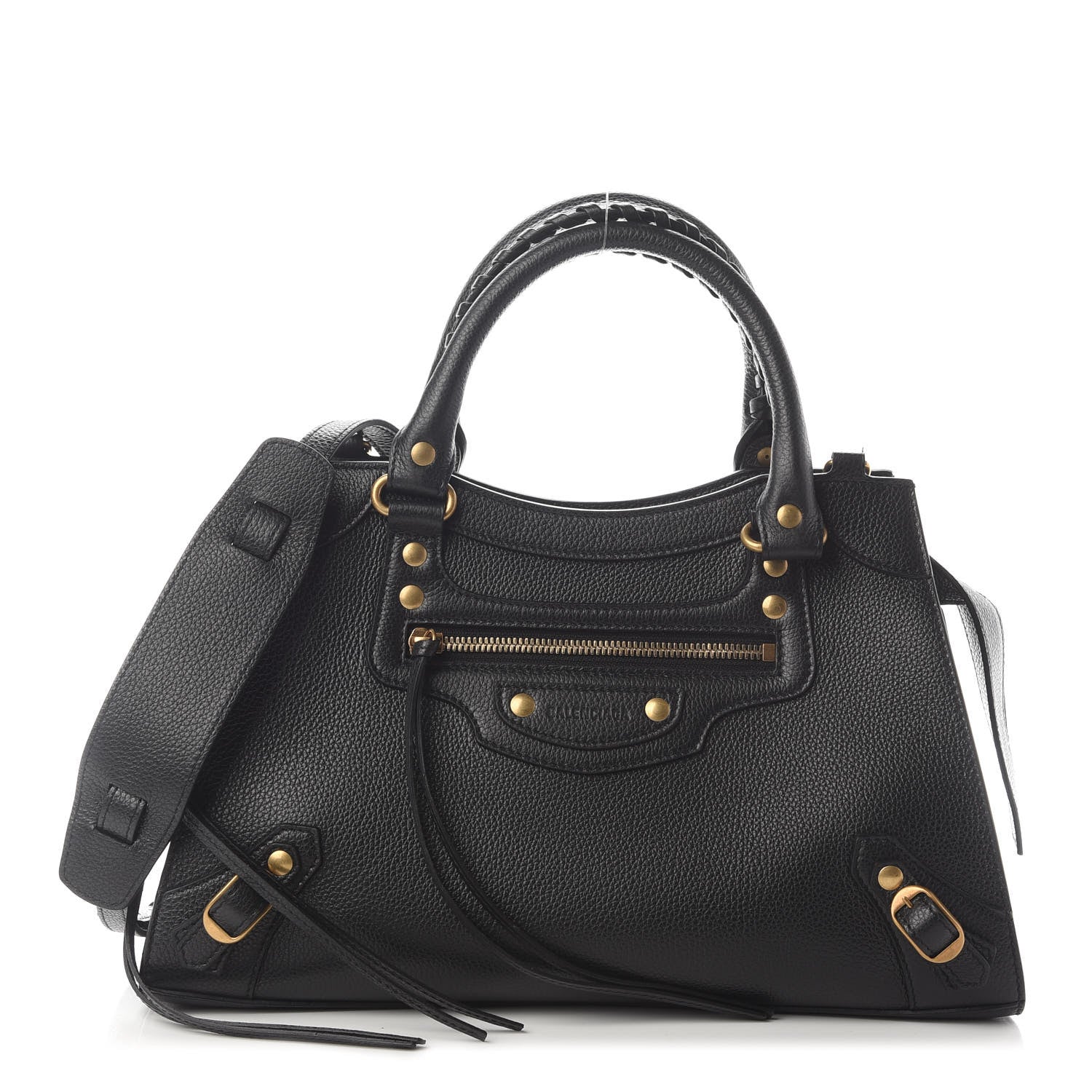 Balenciaga Grained Calfskin Neo Classic Gold Hardware S City Black 1 of 9