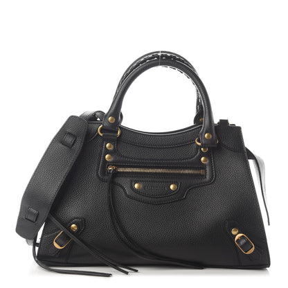 Balenciaga Grained Calfskin Neo Classic Gold Hardware S City Black 1 of 9