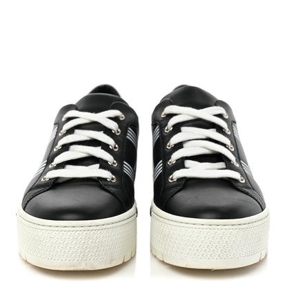 Hermes Calfskin Womens Dare Sneakers 38.5 Black White 2 of 8