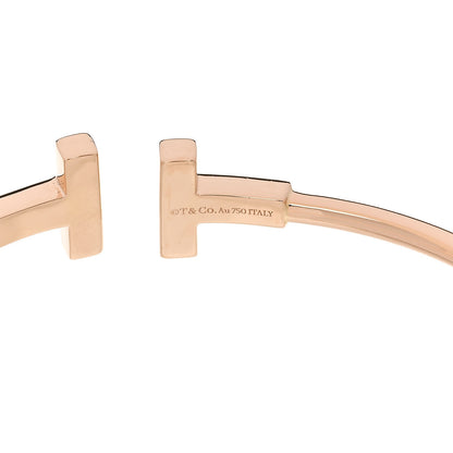 Tiffany 18K Rose Gold Diamond T Wire Bracelet 3 of 3