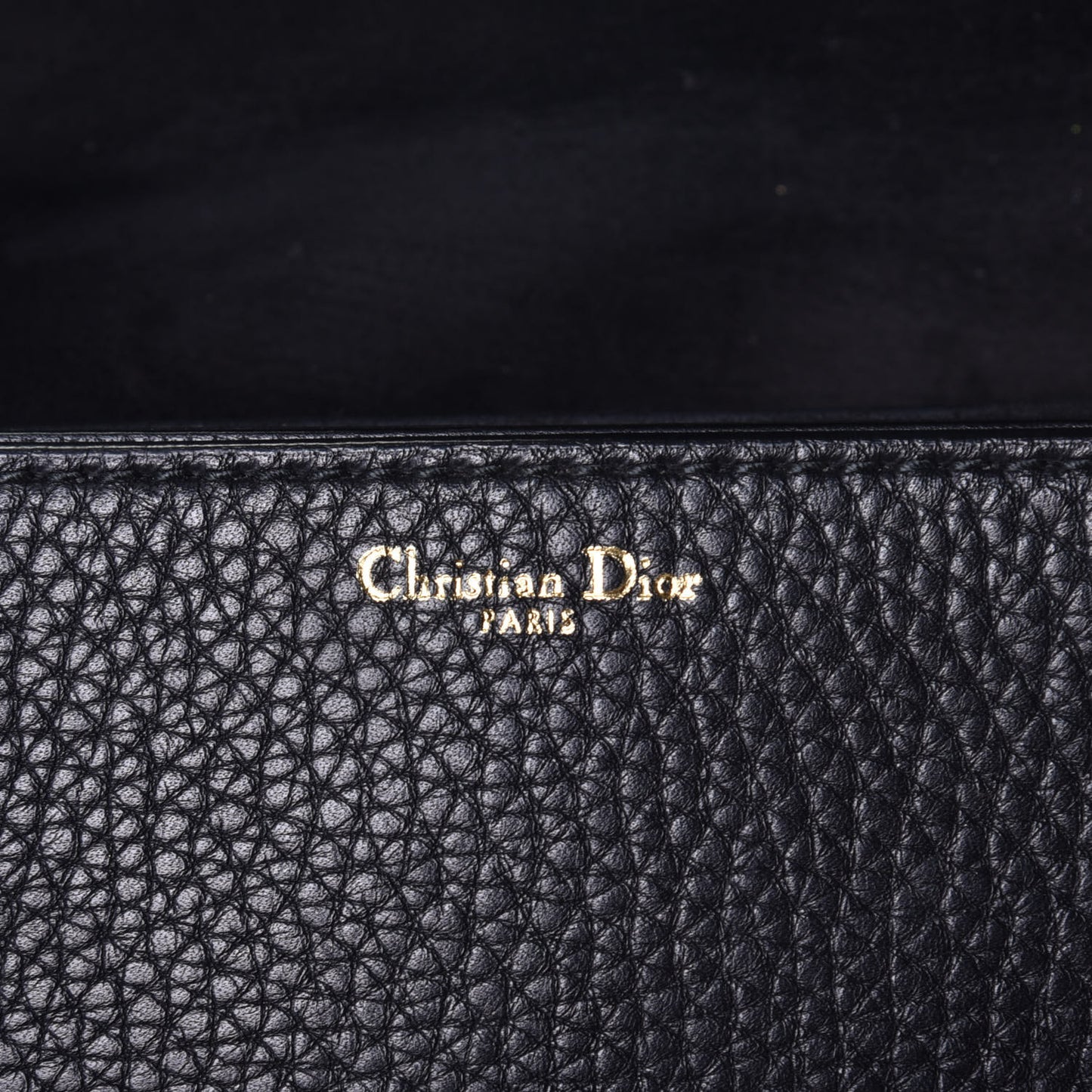 Grained Calfskin Dio(r)evolution Flap Bag Black