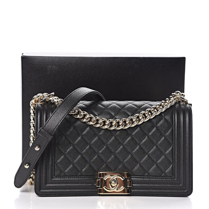 Chanel Caviar Quilted Medium Boy Flap Black 12 of 12