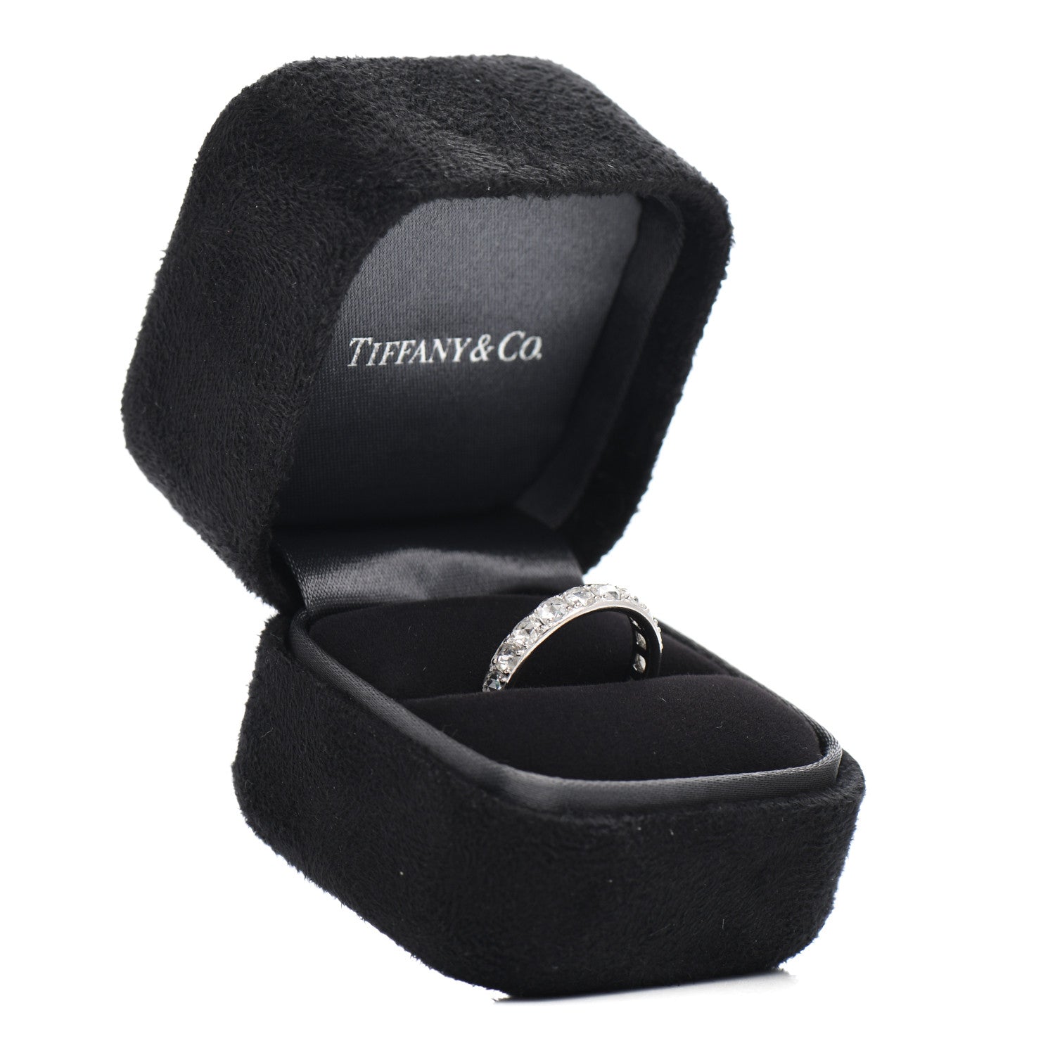 Tiffany 18K White Gold Diamond Metro Rose Cut Eternity Band Ring 53 6.5 5 of 5