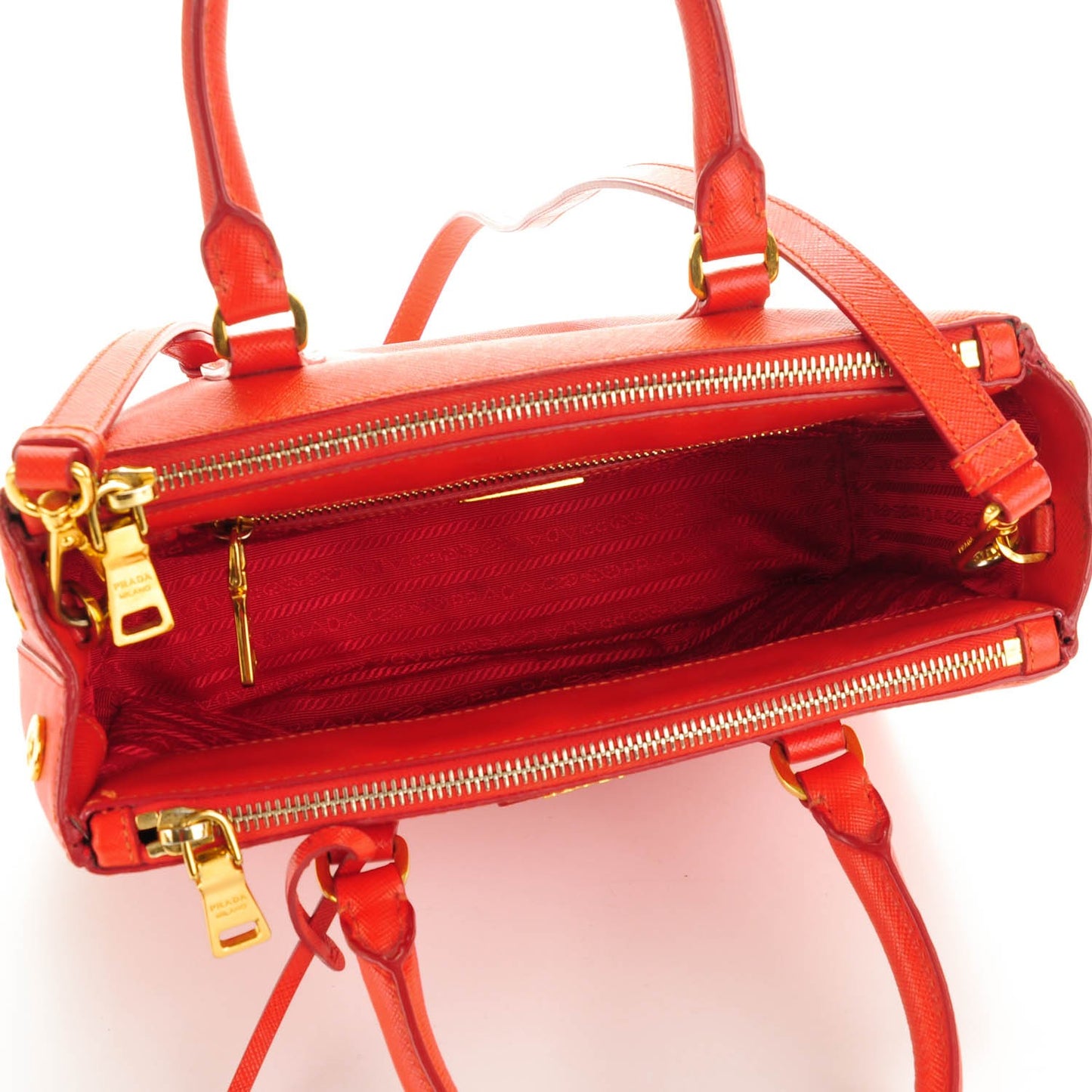 Saffiano Mini Galleria Double Zip Tote Lacca