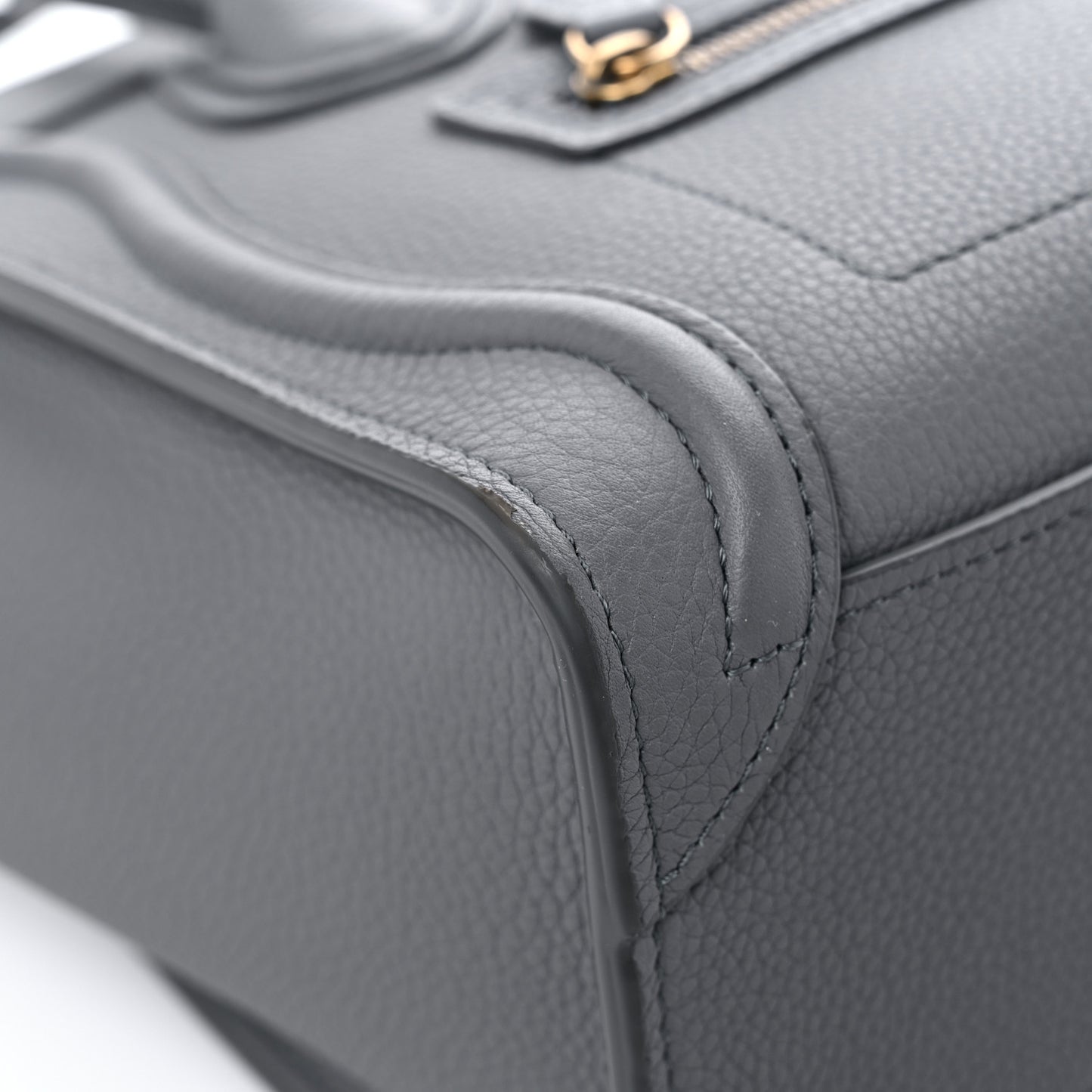 Baby Drummed Calfskin Nano Luggage Kohl