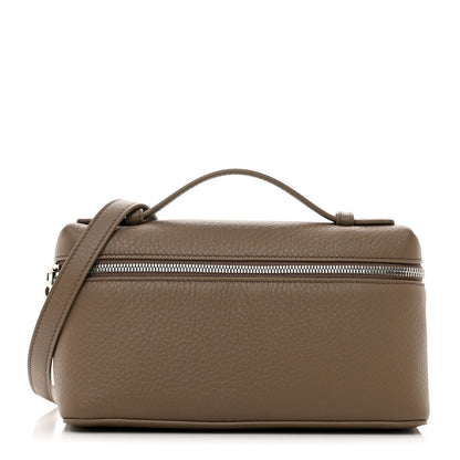 Loro Piana Grained Calfskin L19 Extra Pocket Pouch Warm Mastic 1 of 9