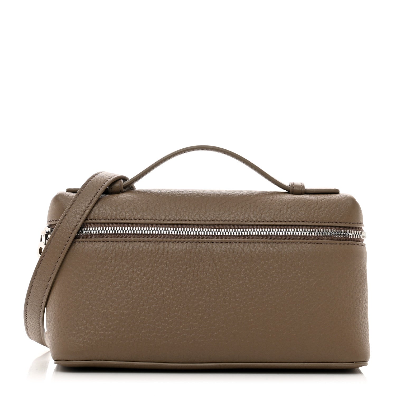 Loro Piana Grained Calfskin L19 Extra Pocket Pouch Warm Mastic 1 of 9