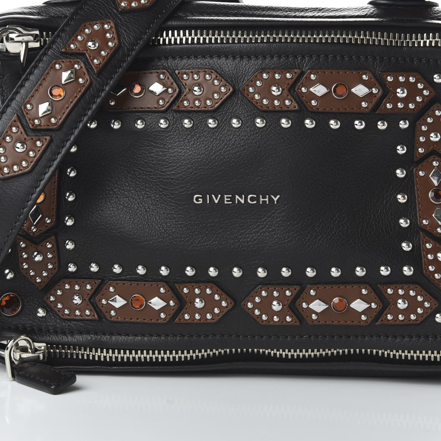Givenchy Calfskin Small Studded Pandora Black Brown 10 of 10