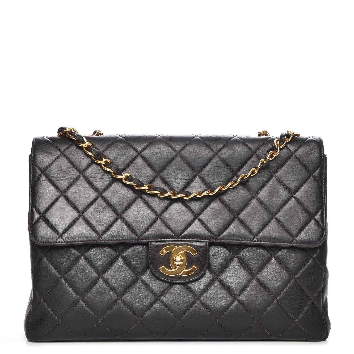 Chanel Lambskin Quilted Jumbo Single Flap Black 1 of 7