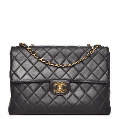 Chanel Lambskin Quilted Jumbo Single Flap Black 1 of 7