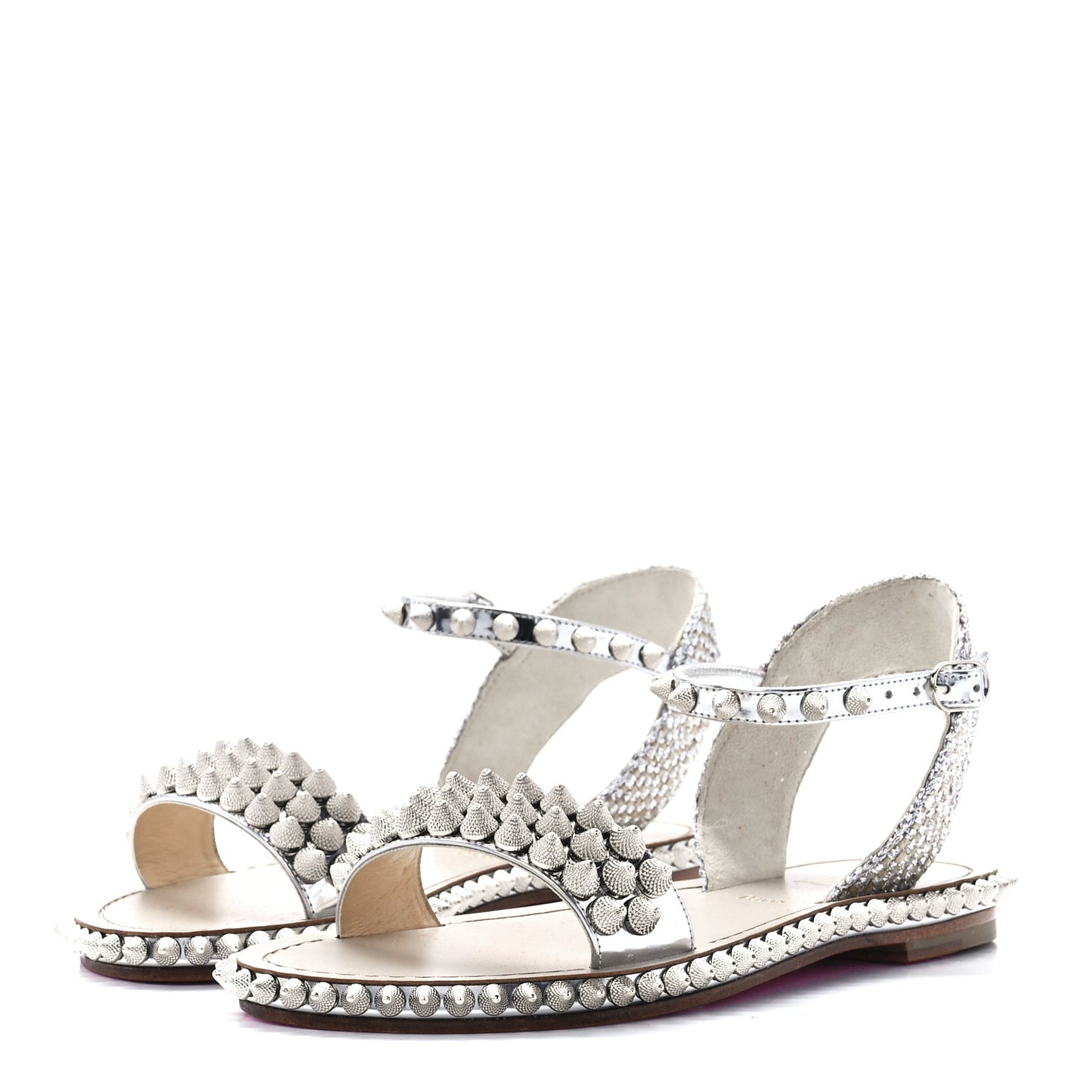 Specchio Cordorella Flat Sandals 35 Silver
