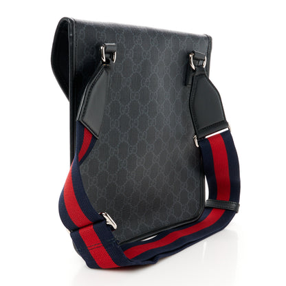 Gucci GG Supreme Monogram Web Medium Messenger Bag Black Grey 3 of 13