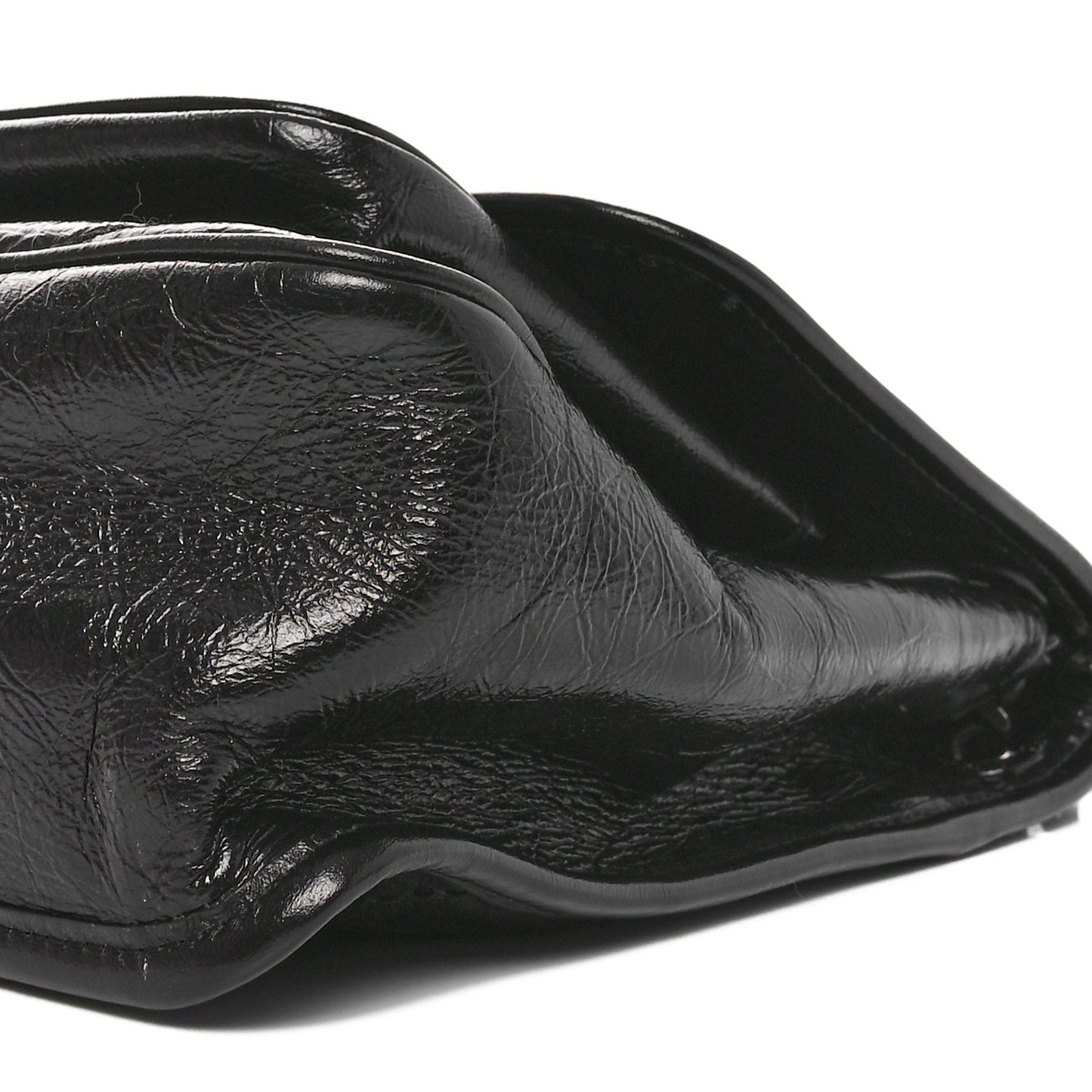 Crinkled Calfskin Matelasse Monogram Medium Niki Chain Satchel Black