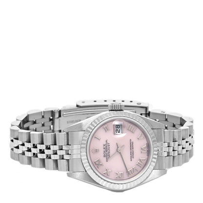 Rolex Stainless Steel 18K White Gold Mother of Pearl 26mm Oyster Perpetual Datejust Watch Pink Roman 79174 2 of 4